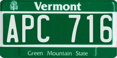 VT license plate APC716