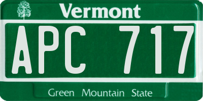 VT license plate APC717