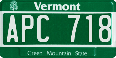 VT license plate APC718