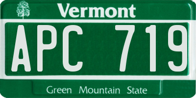 VT license plate APC719