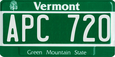 VT license plate APC720