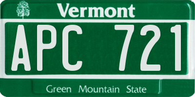 VT license plate APC721