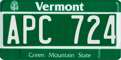 VT license plate APC724