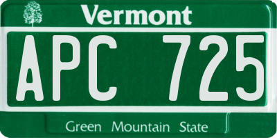 VT license plate APC725