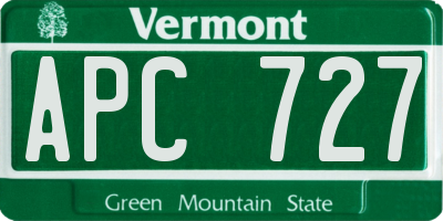 VT license plate APC727