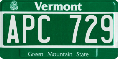 VT license plate APC729