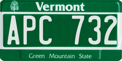 VT license plate APC732