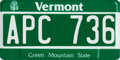 VT license plate APC736