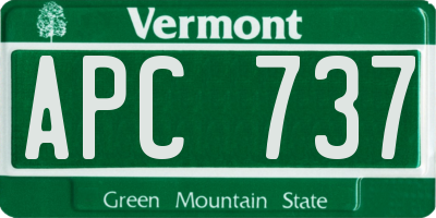 VT license plate APC737