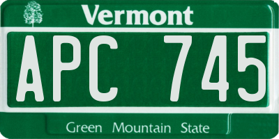 VT license plate APC745
