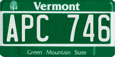 VT license plate APC746