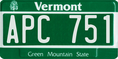 VT license plate APC751