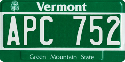 VT license plate APC752