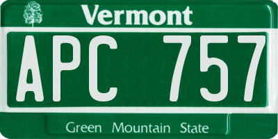 VT license plate APC757