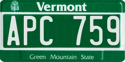 VT license plate APC759