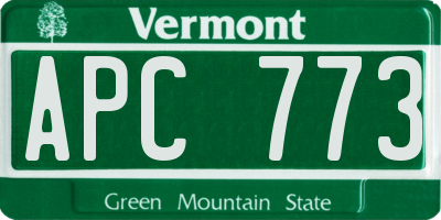 VT license plate APC773