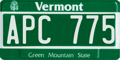VT license plate APC775