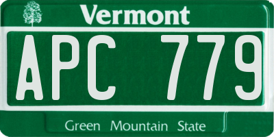 VT license plate APC779