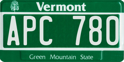 VT license plate APC780