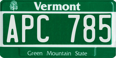 VT license plate APC785