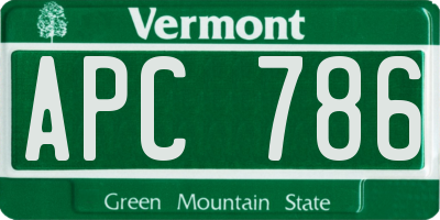 VT license plate APC786
