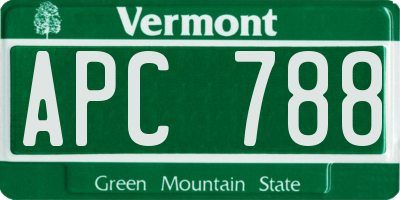 VT license plate APC788