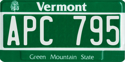 VT license plate APC795