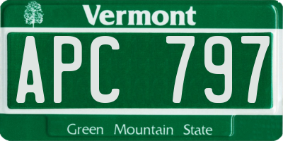 VT license plate APC797