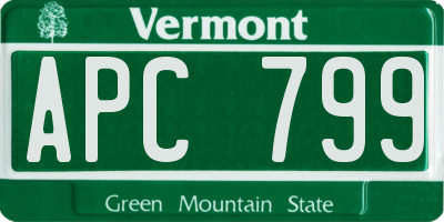 VT license plate APC799