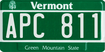 VT license plate APC811
