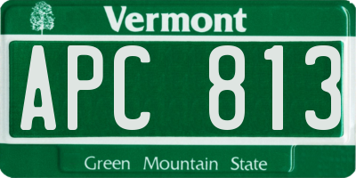 VT license plate APC813