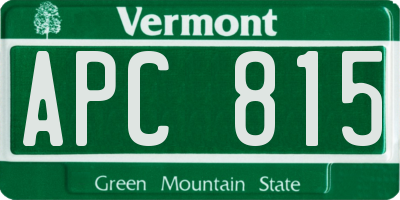 VT license plate APC815