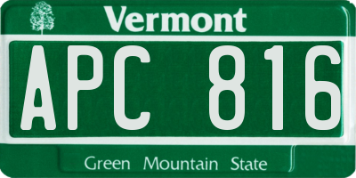 VT license plate APC816