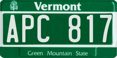 VT license plate APC817