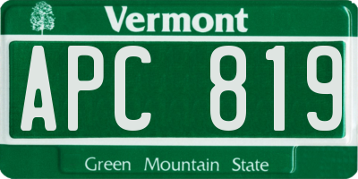 VT license plate APC819