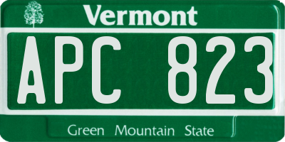 VT license plate APC823