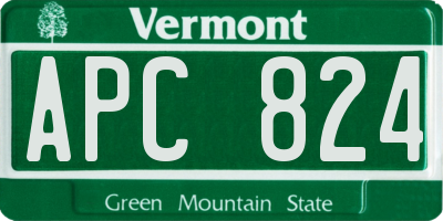 VT license plate APC824