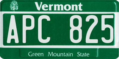 VT license plate APC825
