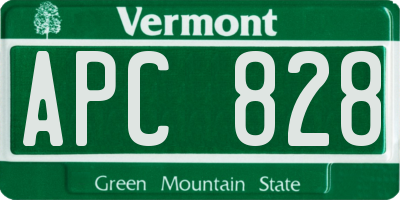 VT license plate APC828