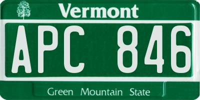 VT license plate APC846