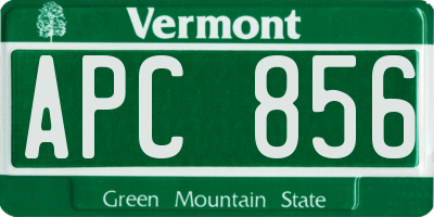 VT license plate APC856