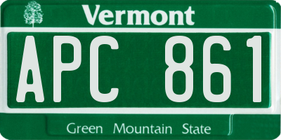 VT license plate APC861