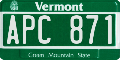 VT license plate APC871