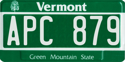 VT license plate APC879