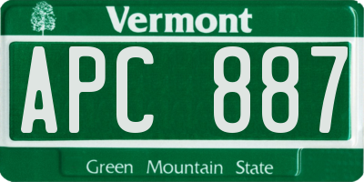VT license plate APC887