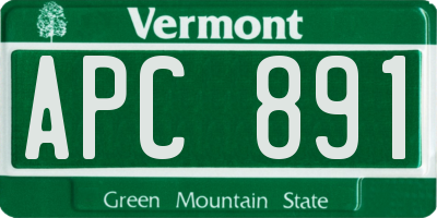 VT license plate APC891