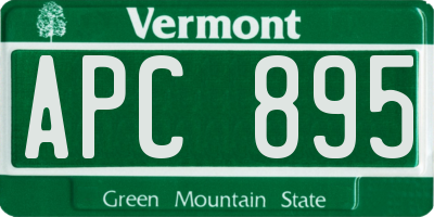 VT license plate APC895