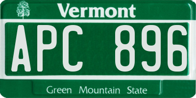 VT license plate APC896