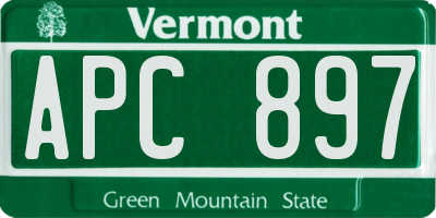 VT license plate APC897