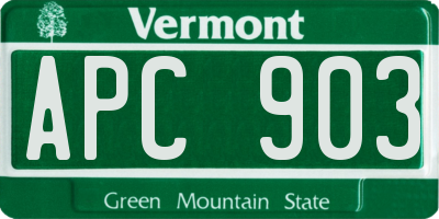 VT license plate APC903